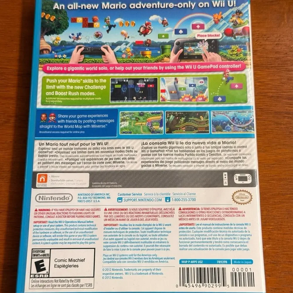 New Super Mario Bros. U (Nintendo Wii U, 2012) Authentic CIB Tested